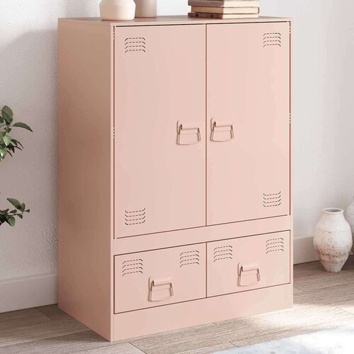 vidaXL Visoka komoda ružičasta 67 x 39 x 95 cm čelična Cijene
