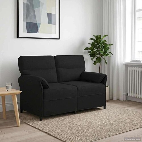 SOFA 100% poliester metalna konstrukcija MDF &Scaron;perploča - Crna 2-Sjedalo (120 cm) Cijene