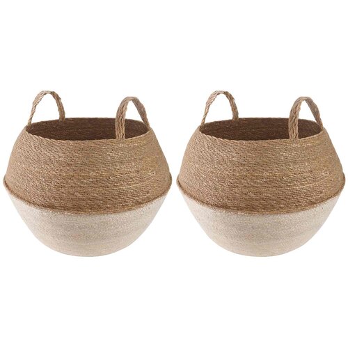  Saksija za biljke s ručkama 2 pcs Bijela &amp;Oslash; 45 x 36 cm Slike