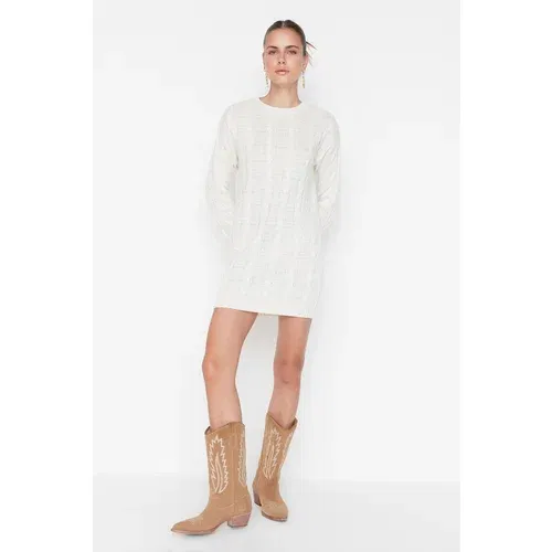 Trendyol Ecru Knitted Detailed Knitwear Dress