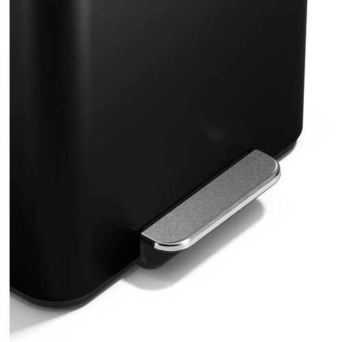 Simplehuman Mat črn jeklen ko&amp;scaron; za smeti za ločevanje odpadkov/s pedalom 15 l Dual Mini &amp;ndash; Slike