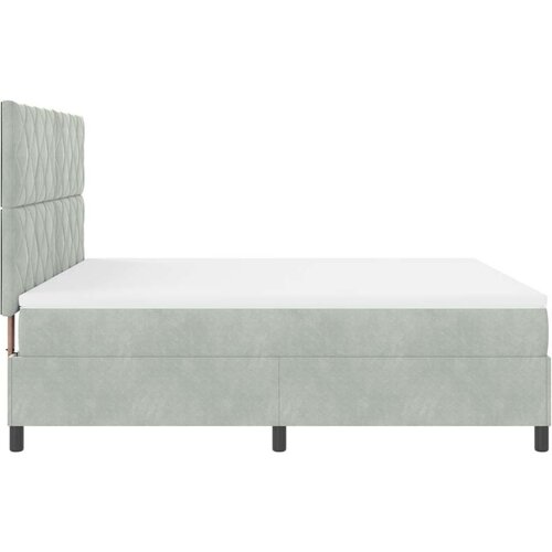 VidaXL Kraljevski Super Box Spring Krevet s Madracem Svijetlosiva Bar&amp;scaron;un Slike
