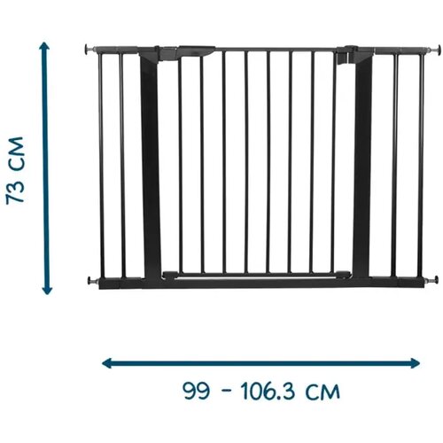 BabyDan Premier sigurnosna ogradica sa 4 produžetka 99&ndash;106.3 cm &ndash; bez bu&scaron;enja (pressure fit), crna SKU 20006 Cene