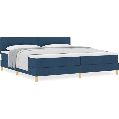  Krevet s kutijom s madracem plavi 200x200 cm tkanina Slike