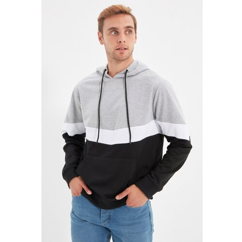 Trendyol gray men's hoodie kangaroo new sweatshirt with pocket Slike