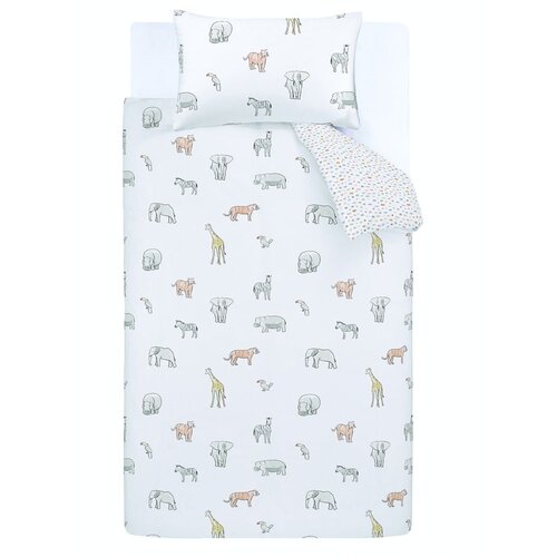 Bianca Bijela pamučna dječja posteljina za bračni krevet 200x200 cm Zoo Animals – Cijene