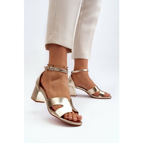 Kesi Women's gold block heel sandals Irivana Cene