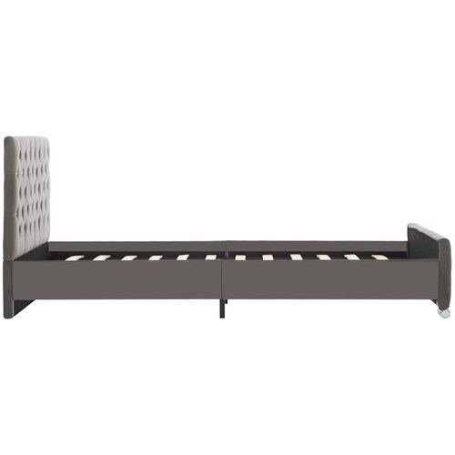  Okvir za krevet od tkanine sivi 120 x 200 cm Slike