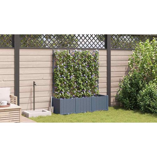  Vrtna saksija 3 pcs Svijetlo siva 120 x 40 x 143 cm Plastika Slike