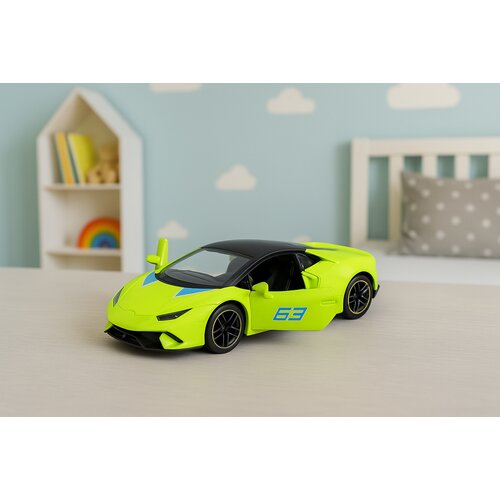 SPORTS Car Pull Back Metal Neon Green 1:43 Slike