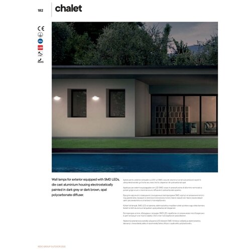  Redo 90001 - Spolja&amp;scaron;nja zidna svetiljka CHALET LED/8W/230V IP54 Slike
