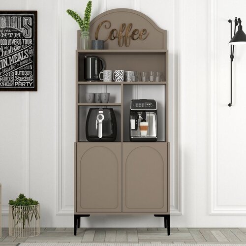 Hanah home komoda lyon 80 - atlas, black atlasblack coffee bar cabinet Cene