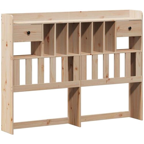 VidaXL Krevet s regalom za knjige bez madraca 135x190 cm od borovine Slike