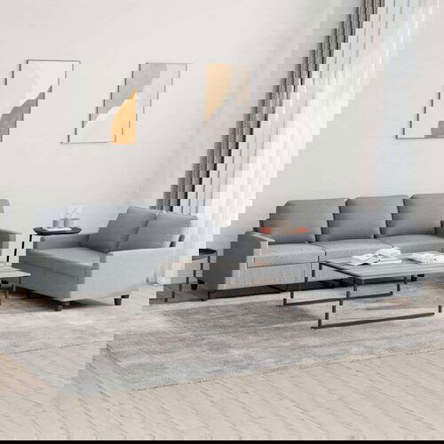  2-dijelni set sofa s jastucima svjetlosivi od tkanine Slike