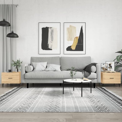 The Living Store Klubske mizice 2 kosa sonoma hrast 50x50x40 cm inženirski les - Klubska Mizica, (21575316) Slike
