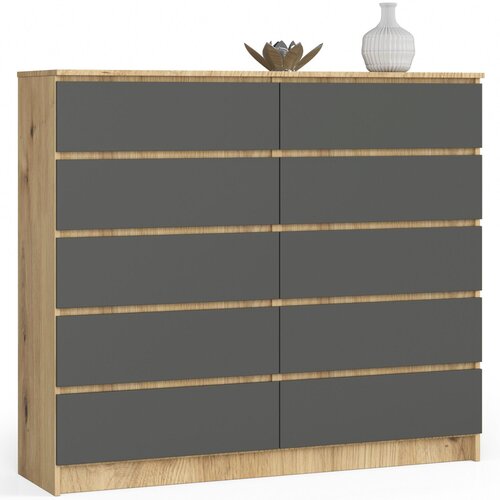 AKORD KOMODA K140 10SZ CLP OAK ARTISAN / SIVI, (21702914) Slike