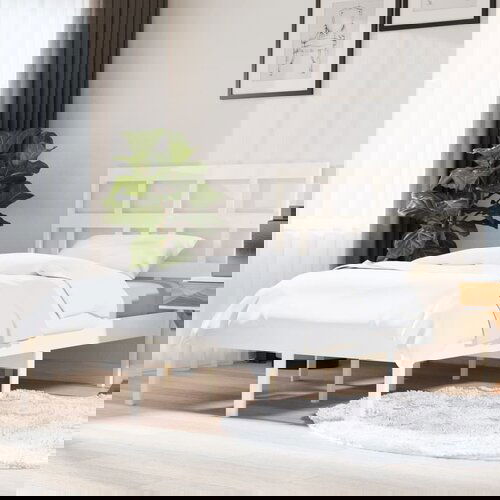 VidaXL Okvir za krevet od masivne borovine bijeli 140 x 200 cm Slike