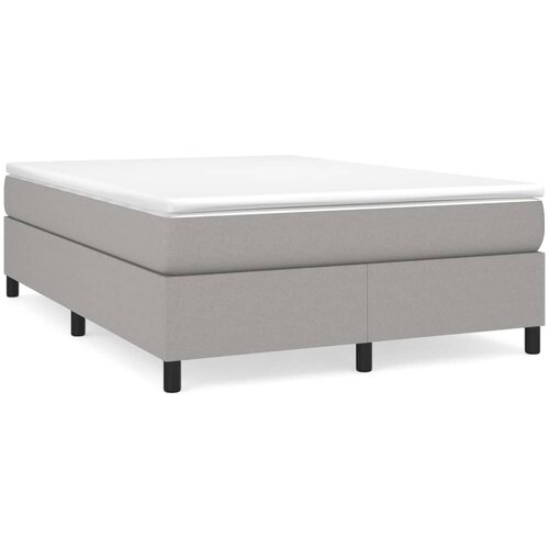 VidaXL Box spring postelja z vzmetnico svetlo siva 140x200 cm blago, (20726653) Slike