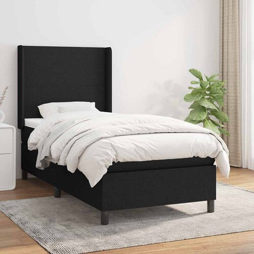  Box spring krevet s madracem crni 80 x 200 cm od tkanine Slike