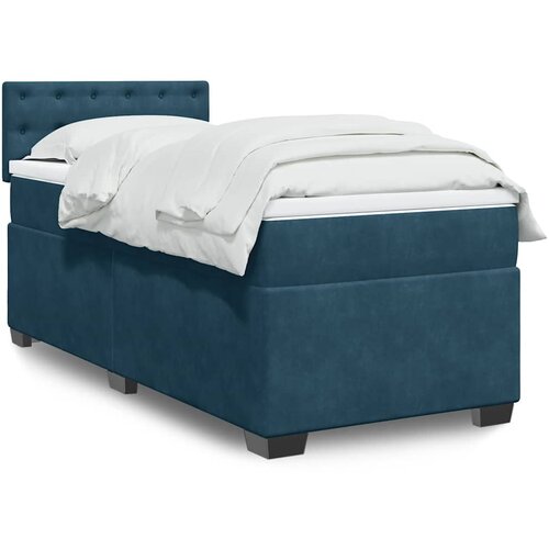 Box spring krevet s madracem tamnoplavi 90x200 cm baršunasti Cene
