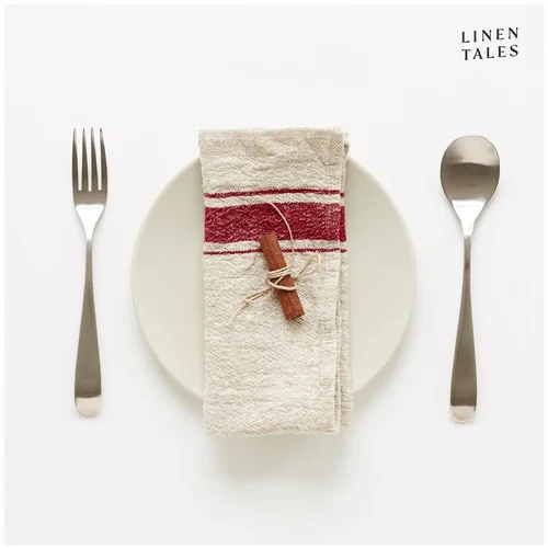 Linen Tales Laneni prtički v kompletu 2 ks Red Stripe Vintage –