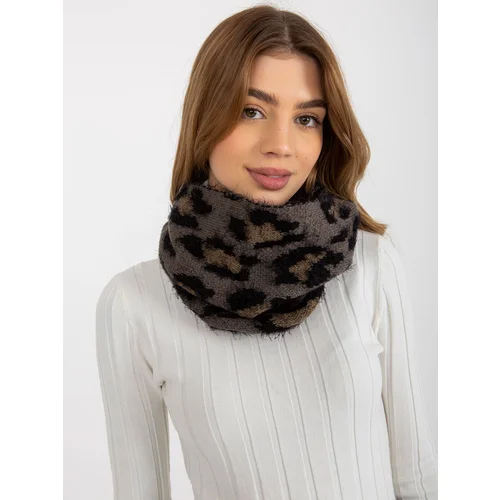 Fashion Hunters Women's winter scarf with pattern - gray