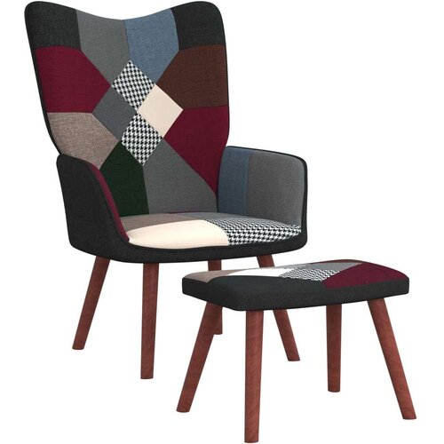  Stolica za opuštanje s osloncem za noge patchwork od tkanine Cijene