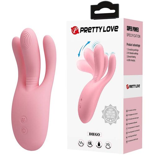  Multifunkcionalni vibrator Diego 300099, 13.2cm, Svetloroze Slike