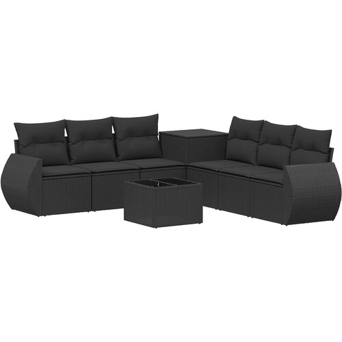  Set sofe 8 kom. Crna Poli Rattan i čelik Slike