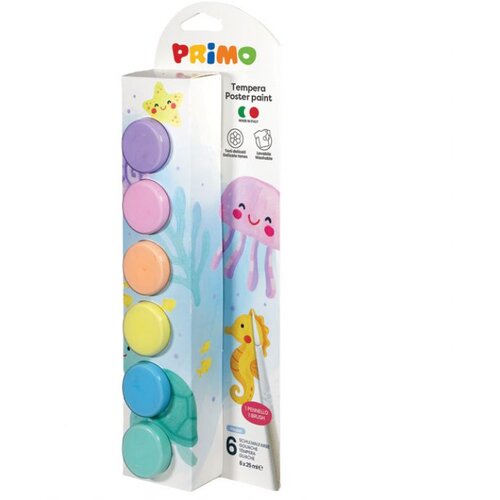 Boja TEMPERA 25 ML U ČA&Scaron;I 6 PRIMO 2534BRP6EP PASTEL BLISTER Cene