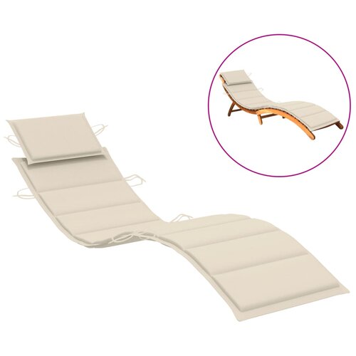 VidaXL Blazina za ležalnik krem 186x58x3 cm Slike