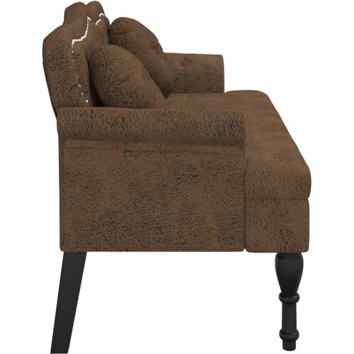  Klupa s jastucima smeđa 120,5x65x75 cm umjetna koža Slike
