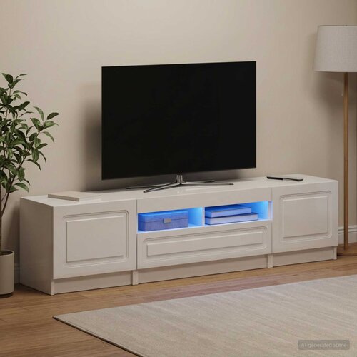  LED TV kabinet UTRECHT 3 kom. Bijela visokog sjaja 81 x 35 x 40 cm Cene