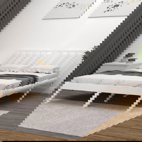 The Living Store Posteljni okvir bel iz trdne borovine 200x200 cm - Posteljni Okvir, (21527025) Slike