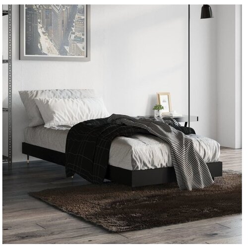 VidaXL Okvir za krevet crni 75 x 190 cm od konstruiranog drva Slike