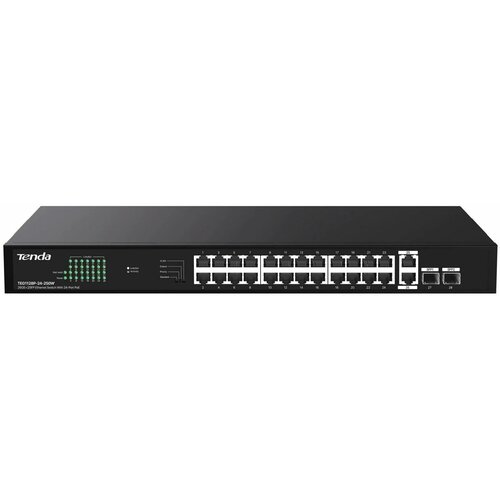 Tenda stikalo Giga 26-port rack 24x PoE 2xSFP TEG1128P-24-250W, (5000313000) Slike