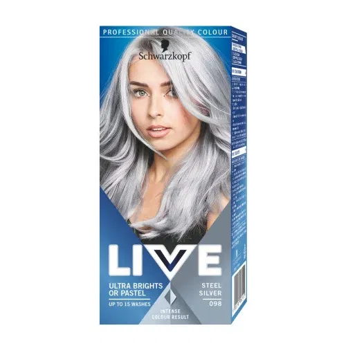 Schwarzkopf boja za kosu - Live Ultra Brights Or Pastel - 98 Steel Silver