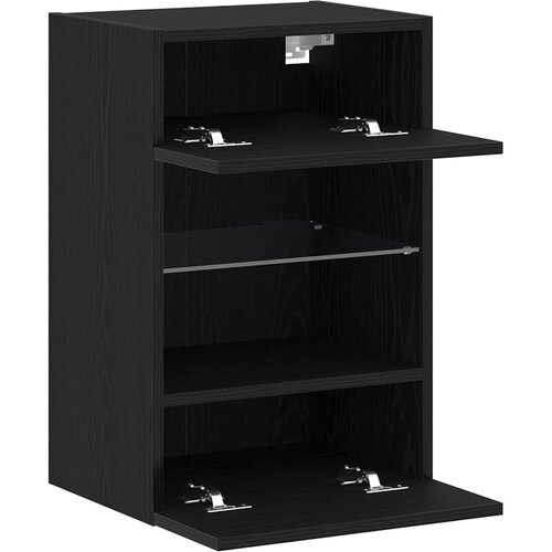  Set TV komoda 2 pcs Crna 40 x 30 x 60,5 cm Konstruirano drvo Slike