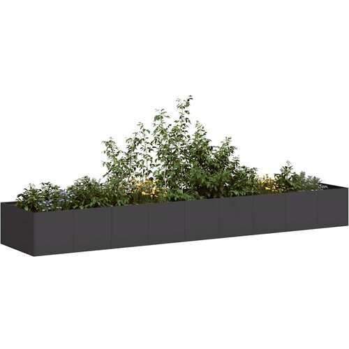 vidaXL Plantažni lonček črn 360x80x40 cm Jeklo Cene