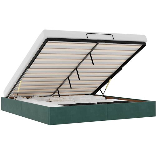 Maison Chic Otomanski Posteljni okvir - Dvoposteljna postelja - Zakonska postelja brez vzmetnice zelen 200x200 cm žamet-J568, (21766775) Cene