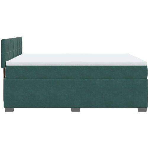 vidaXL Box spring postelja z vzmetnico temno zelena 140x200 cm žamet Cene
