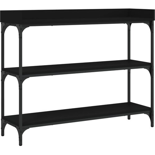  Konzolni stol s policama crni 100 x 30 x 80 cm Slike