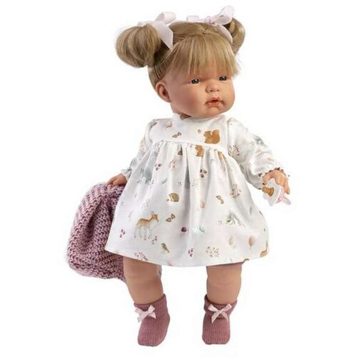  Llorens: Joelle 38 cm lutka z zvokom v obleki z medvedki. Slike