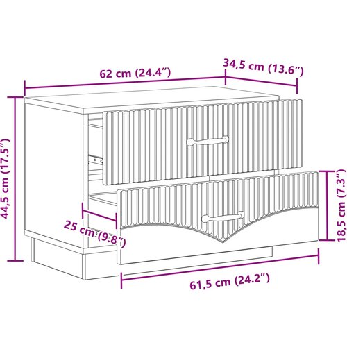 Noćni ormar Bijela 62 x 34,5 x 44,5 cm Konstruirano drvo Slike