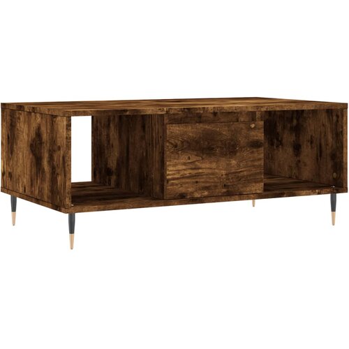 Maison Chic Klubska mizica - kavna mizica - Nizka mizica dimljeni hrast 90x50x36,5 cm inženirski les, (21753665) Slike