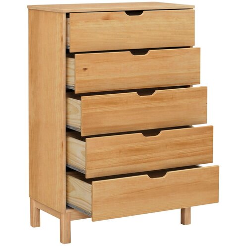 St&amp;oslash;raa Visoka komoda iz masivnega bora v naravni barvi 113x39 cm Post &amp;ndash; Slike