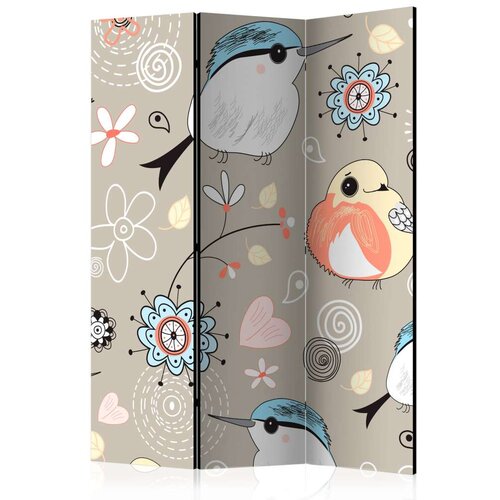 Paravan u 3 dijela - Natural pattern with birds [Room Dividers] 135x172 Slike