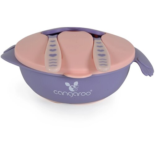Cangaroo Jelly Činija za bebe sa vilju&amp;scaron;kom i ka&amp;scaron;ikom, Roze Slike