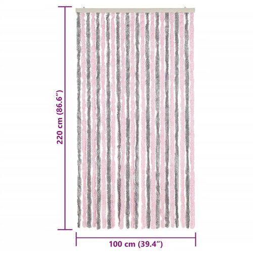  Zastor protiv muha srebrnosivi i ružičasti 100 x 220 cm &amp;scaron;enil Slike