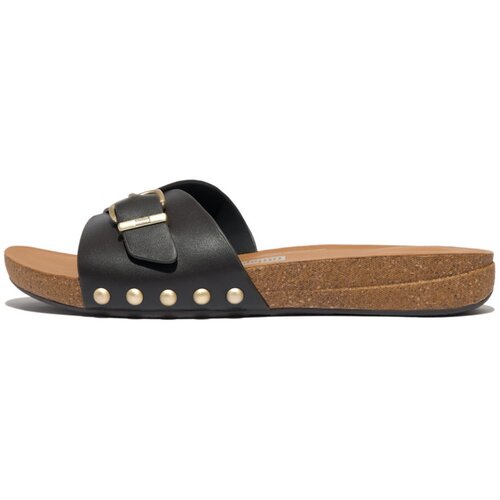 Fitflop Natikači IQUSHION ADJUSTABLE BUCKLE LEATHER SLIDES Kostanjeva Cene
